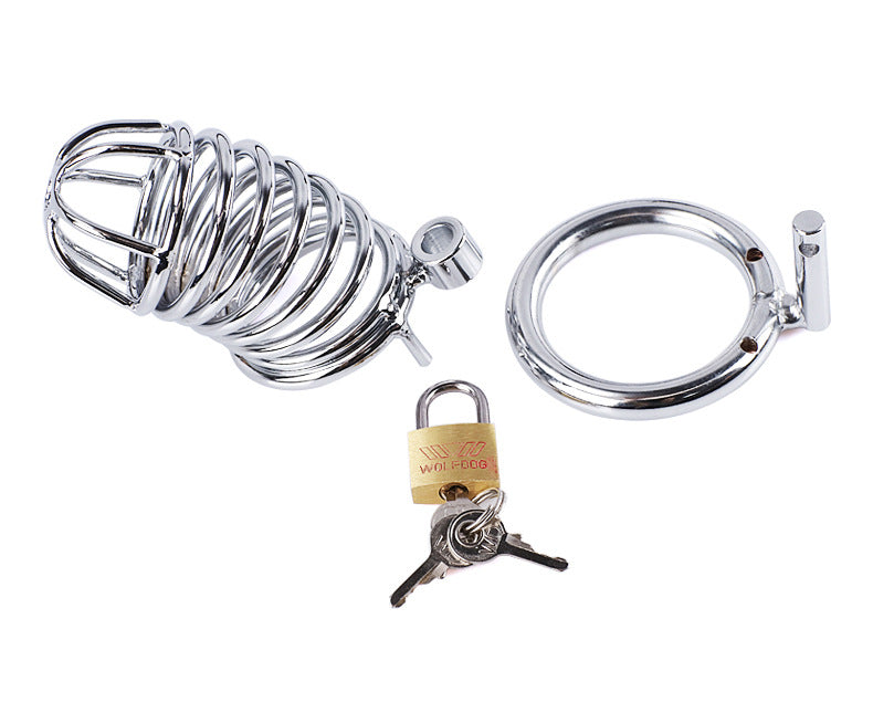 Red Metal Male Chastity Lock Belt Device Chastity Lock Bird Cage