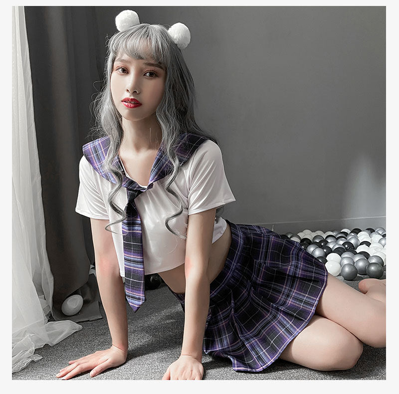 Underwear Japanese Plaid Innocent Student Wear Jk Uniform Pleated Skirt Suit