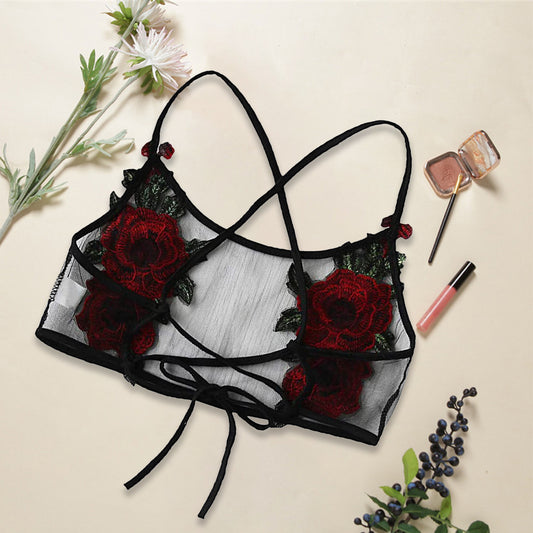 Three-Point Slim Padded Lace Bra