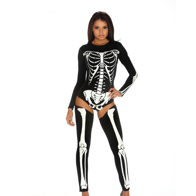 Vampire Witch Queen Halloween Terror Cosplay Bodysuit Dress Up