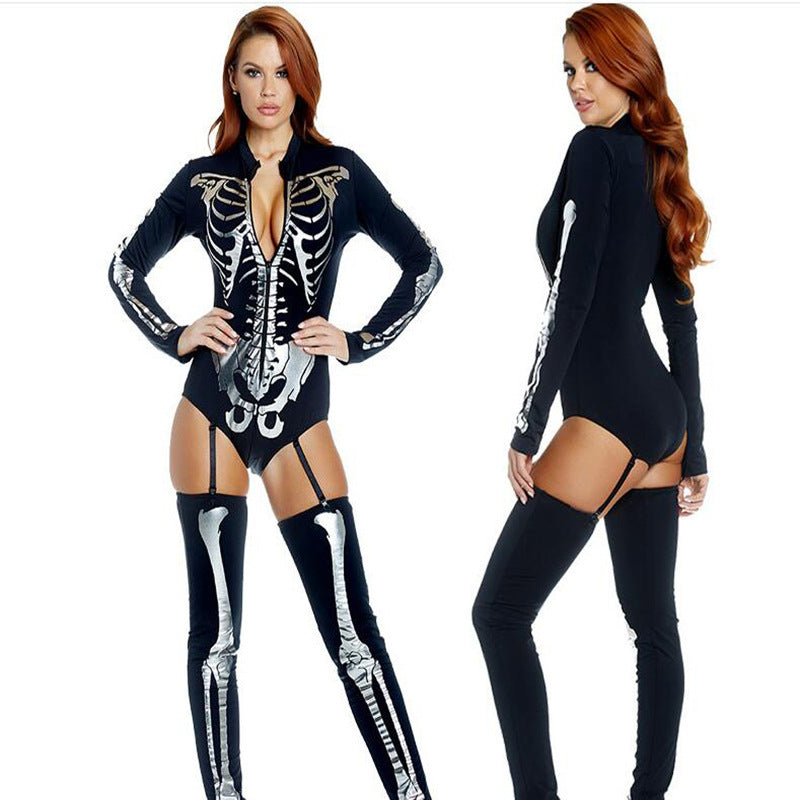 Vampire Witch Queen Halloween Terror Cosplay Bodysuit Dress Up