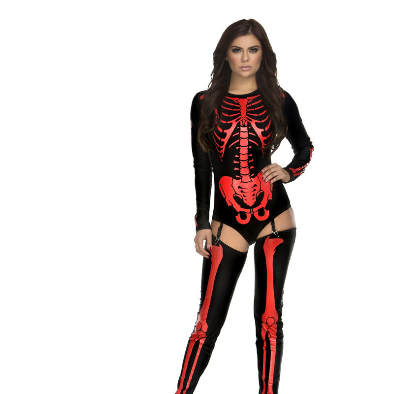 Vampire Witch Queen Halloween Terror Cosplay Bodysuit Dress Up