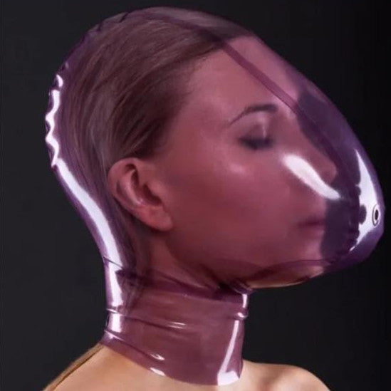 Latex Hood Mask With Zipper Role Play