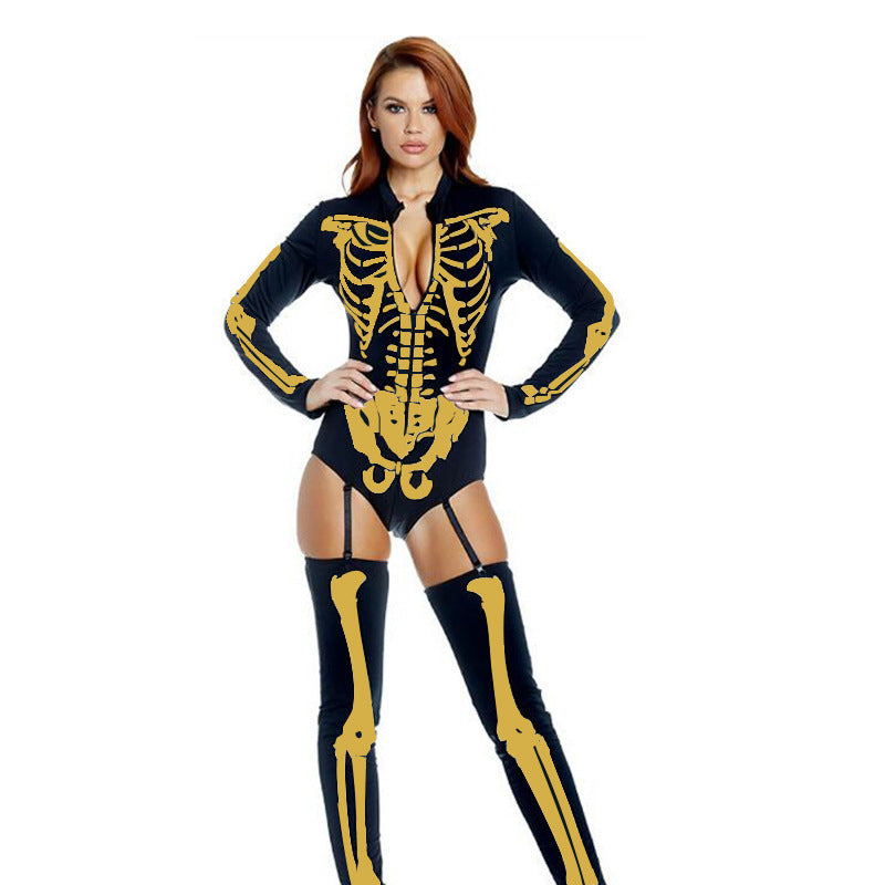 Vampire Witch Queen Halloween Terror Cosplay Bodysuit Dress Up