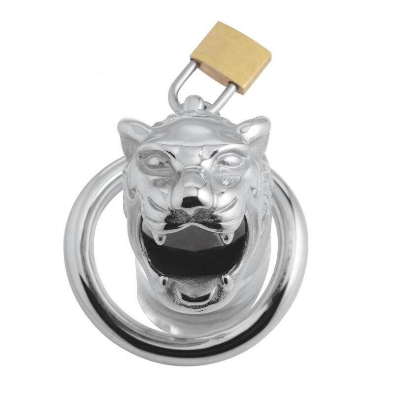 Metal Men's Tiger Head Stainless Steel Chasity Cage