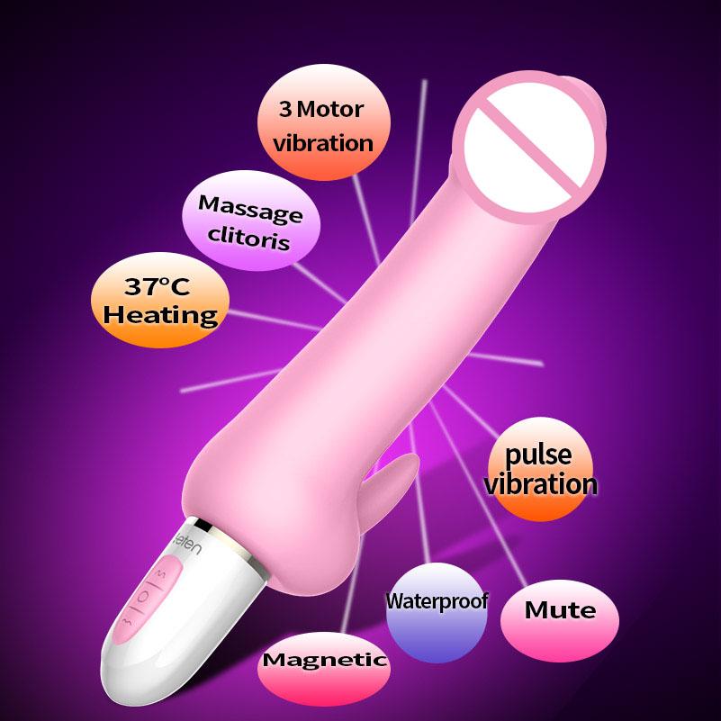 LETEN 3 Motor Pulse Dildo Vibrator Intelligent Heating Rechargeable Erotic Vibrator