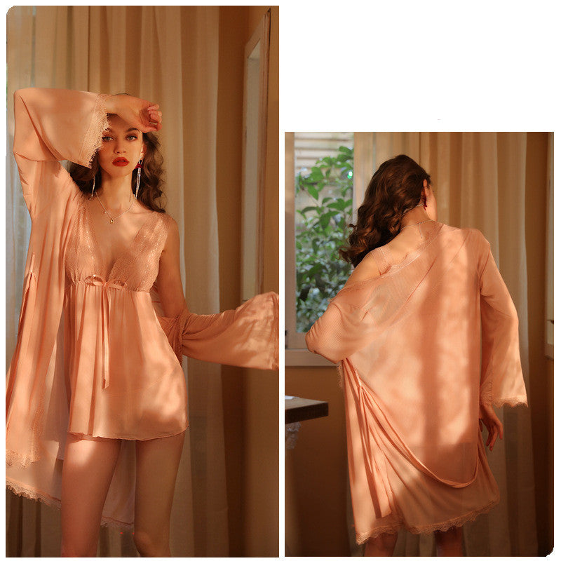 Pure Desire Pyjamas Lace Mesh Robe Night Robe