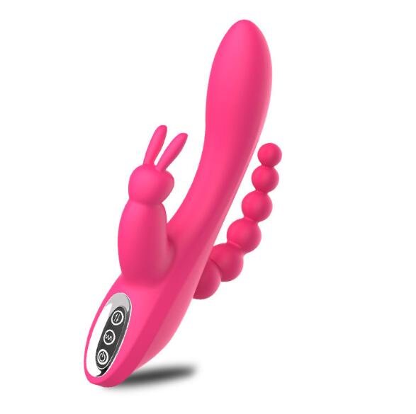 12 Speeds Waterproof Rechargeable Rabbit Vibrator G-spot and P-spot Anal Clit Stimulator Dildo