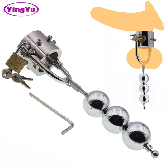 BDSM Heavy Ball Stretcher CBT Chastity Cage Scrotum Stretcher Spike Penis Cock Ring