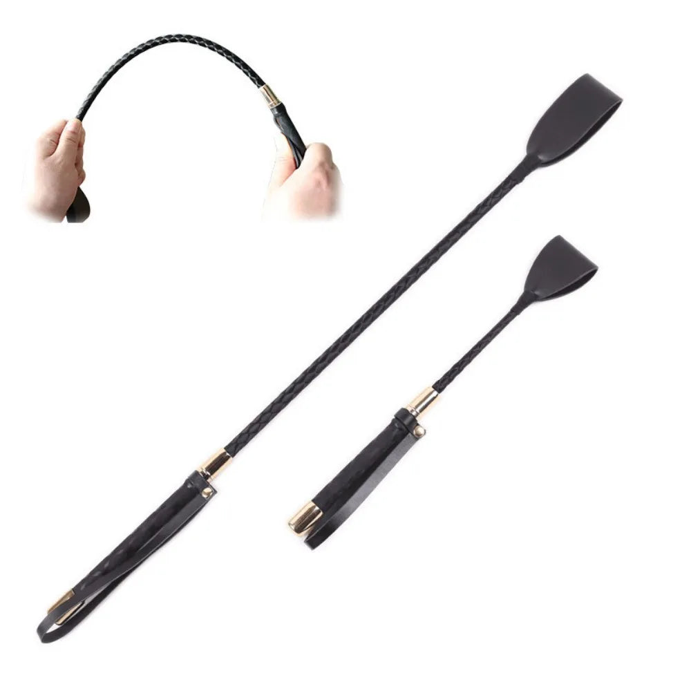 BDSM Sex Slave Whip Black PU Leather Spanking Whip