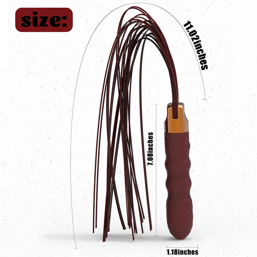 Whip Vibrator 2 in 1 G Spot Massagers Clitoris Stimulator Spanking Bondage Extreme BDSM