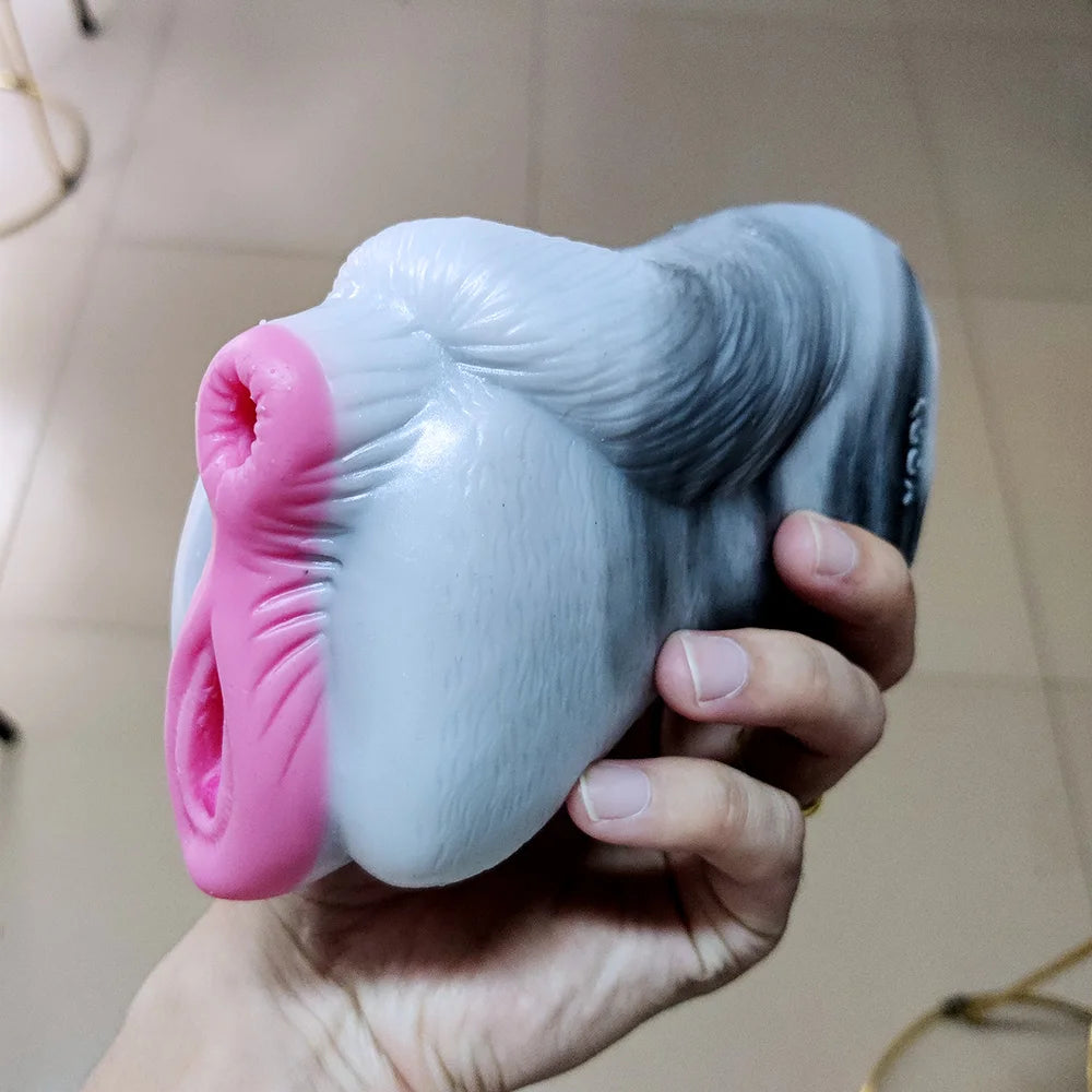 Fetish Male Masturbator Dual Channel Soft Silicone Stroker