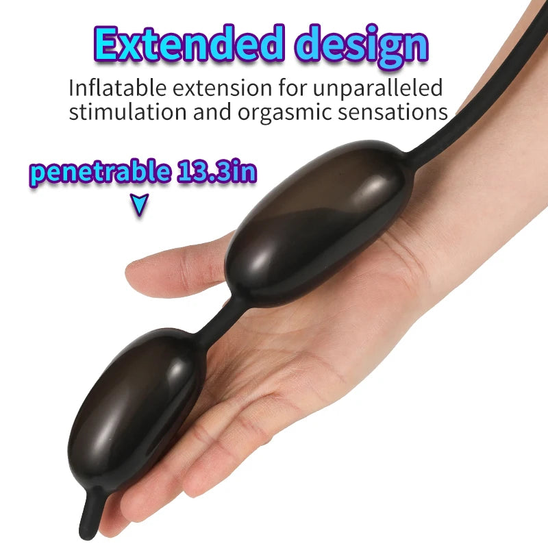 Double Ball Soft Silicone Inflatable Urethral Dilator Sounds Rods Urethra PUMP Sounding Sex Toys for 18+ Men Penis Plug Massager