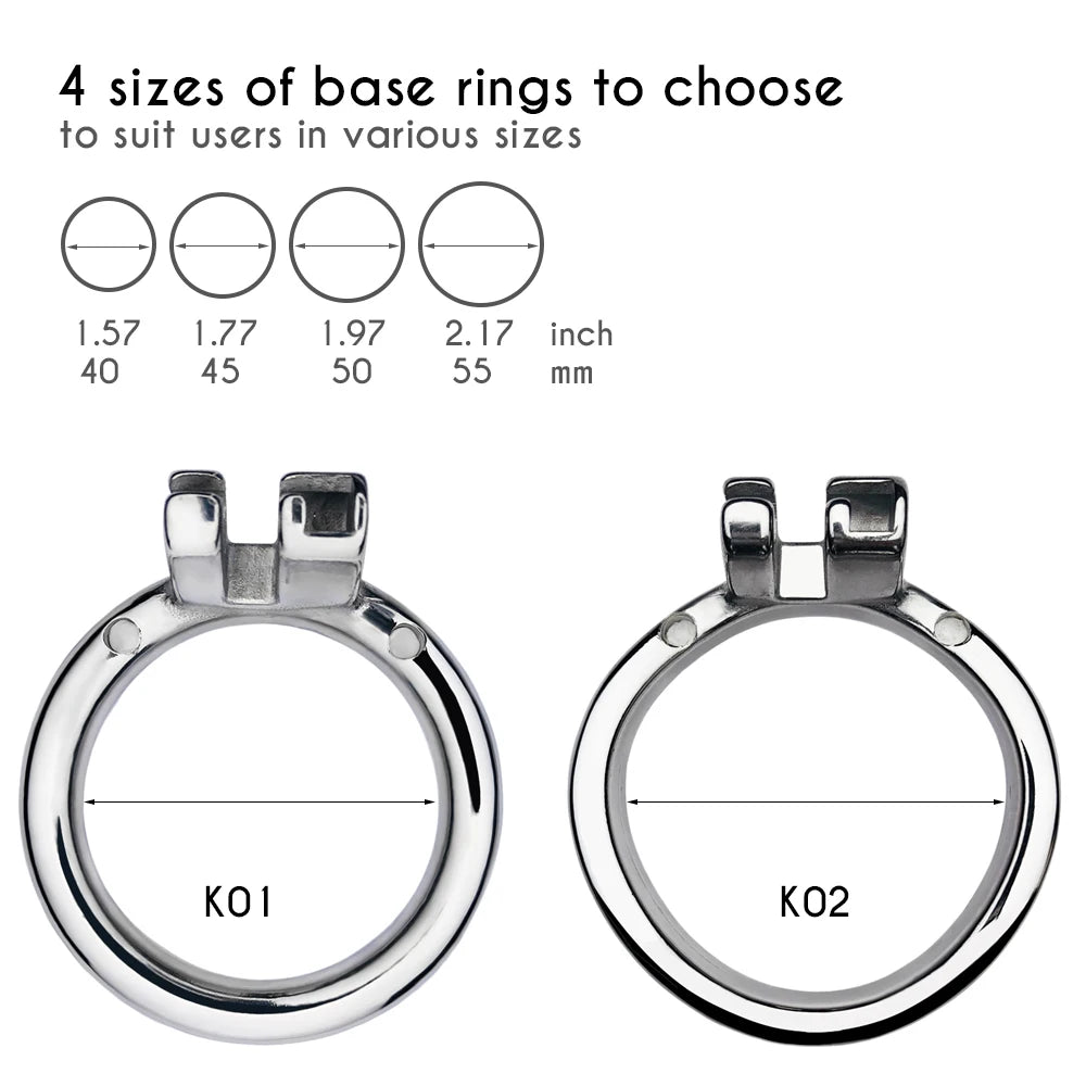 Flat Chastity Cage with Metal Urethral Catheter K01 Penis Rings Bondage Cock Lock Femboy BDSM