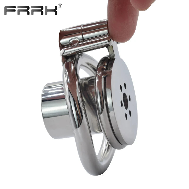 Inverted Male Chastity Cage with Allen Key Cock Lock Stainless Steel Cylinder Penis Rings Negative