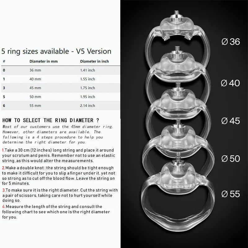 HT-V5 Click&Lock Male Chastity Cage