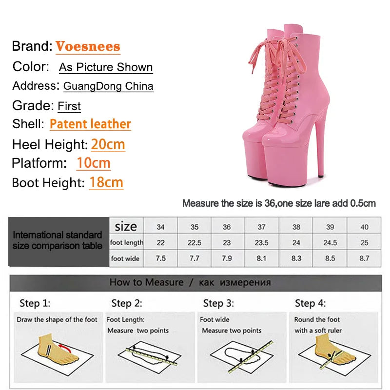 Woman Boots Beige 20CM/8Inch High Heel Covered Platform Stripper Heels Pole Dancing Ankle Boots Fashion Sexy Knight Boots Female