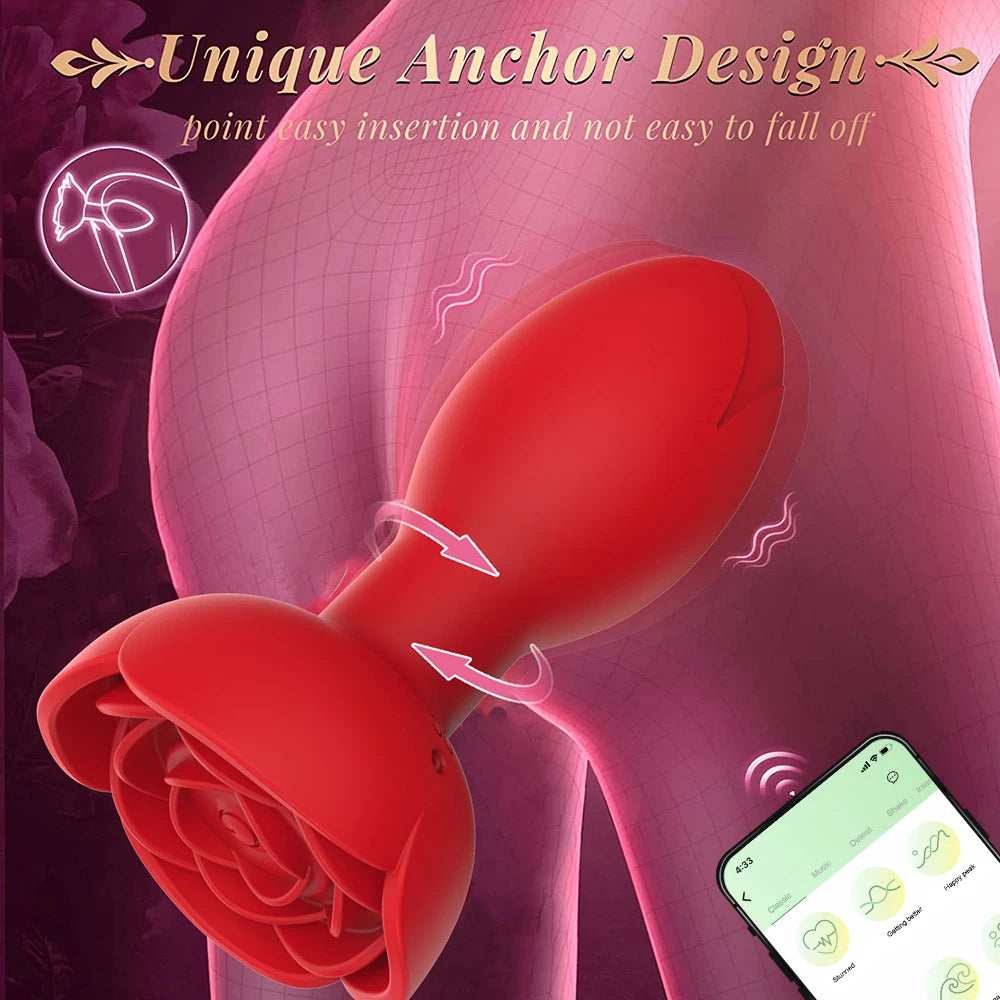 20 Modes Rotation Vibrating Anal Plug Vibrator App Remote Control