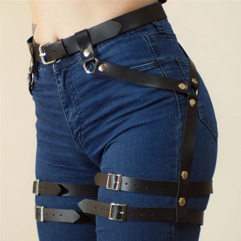 BDSM Bondage Cage Belt Leather Harness