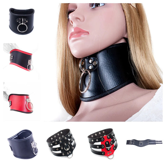 Slave Role Play Leather Restraints Fetish Collar