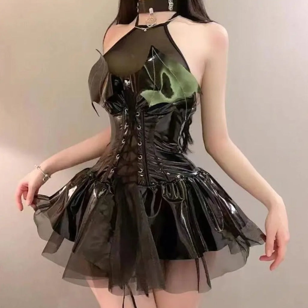 Black Sexy Wetlook Vampire Dress