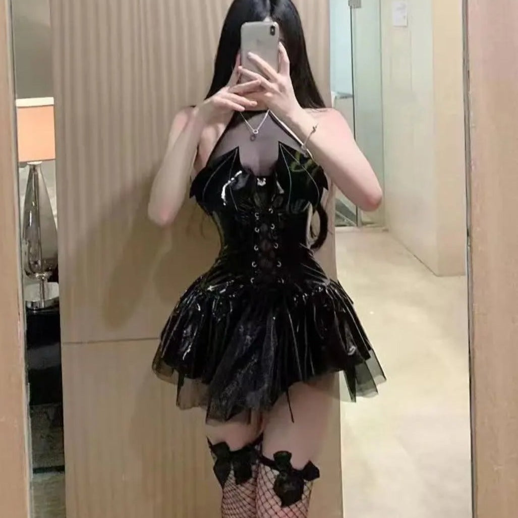 Black Sexy Wetlook Vampire Dress