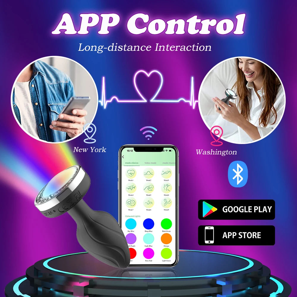 LED Buttplug Wireless Remote Control Vibrating Anal Plug Butt Plug Vibrator Prostate Massage