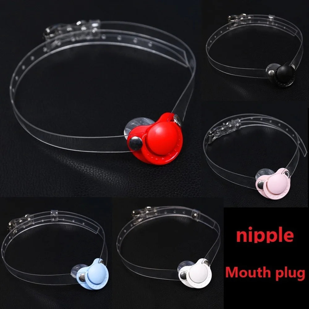 Cute Pacifier Open Mouth Gag Plug Adult Baby Bondage Gag Dummy