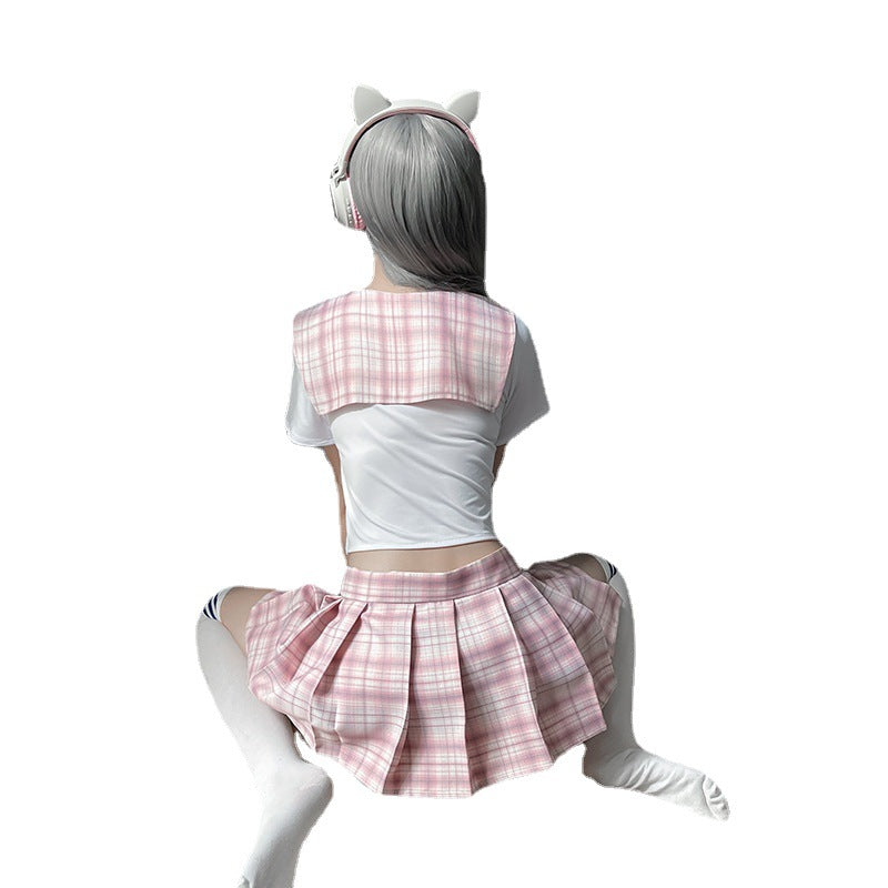 Underwear Japanese Plaid Innocent Student Wear Jk Uniform Pleated Skirt Suit