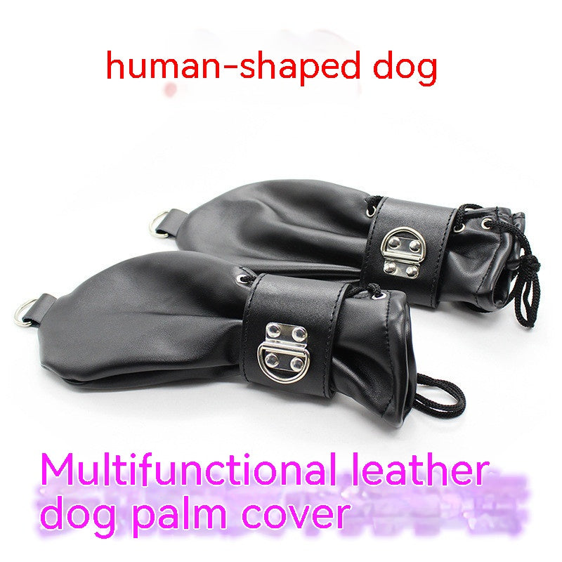 Leather Suspender Dog Paw Overshoes Handcuffs